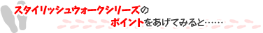 スタイリッシュウォークシリーズのポイントをあげてみると……