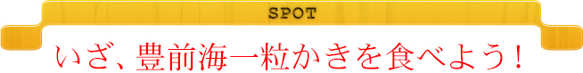 SPOT　いざ、豊前海一粒かきを食べよう！