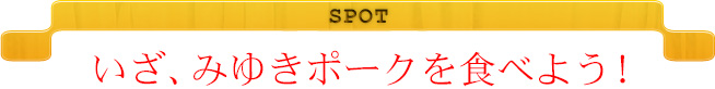 SPOT　いざ、みゆきポークを食べよう！