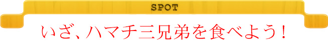 SPOT いざ、ハマチ三兄弟を食べよう