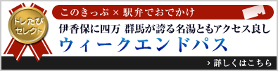 トレたびセレクト このきっぷ×駅弁でおでかけ「伊香保に四万 群馬が誇る名湯ともアクセス良し ウィークエンドパス」