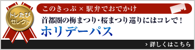 トレたびセレクト このきっぷ×駅弁でおでかけ「首都圏の梅まつり・桜まつり巡りにはコレで！ ホリデーパス」