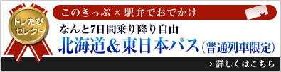 トレたびセレクト このきっぷ×駅弁でおでかけ「なんと7日間乗り降り自由 北海道＆東日本パス（普通列車限定）」