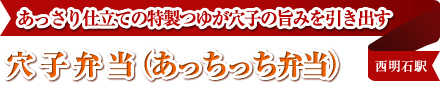 あっさり仕立ての特製つゆが穴子の旨みを引き出す 穴子弁当（あっちっち弁当） 西明石駅