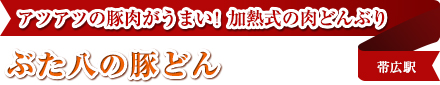 アツアツの豚肉がうまい！ 加熱式の肉どんぶり
ぶた八の豚どん
帯広駅