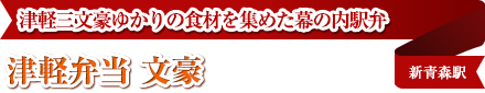 津軽三文豪ゆかりの食材を集めた幕の内駅弁
津軽弁当 文豪
新青森駅