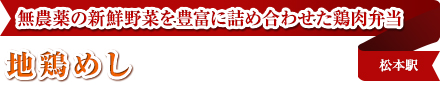 無農薬の新鮮野菜を豊富に詰め合わせた鶏肉弁当｜地鶏めし｜松本駅