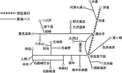 南伊豆フリー乗車券マップ