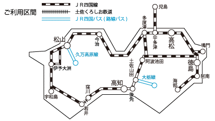 四国フリーきっぷ地図