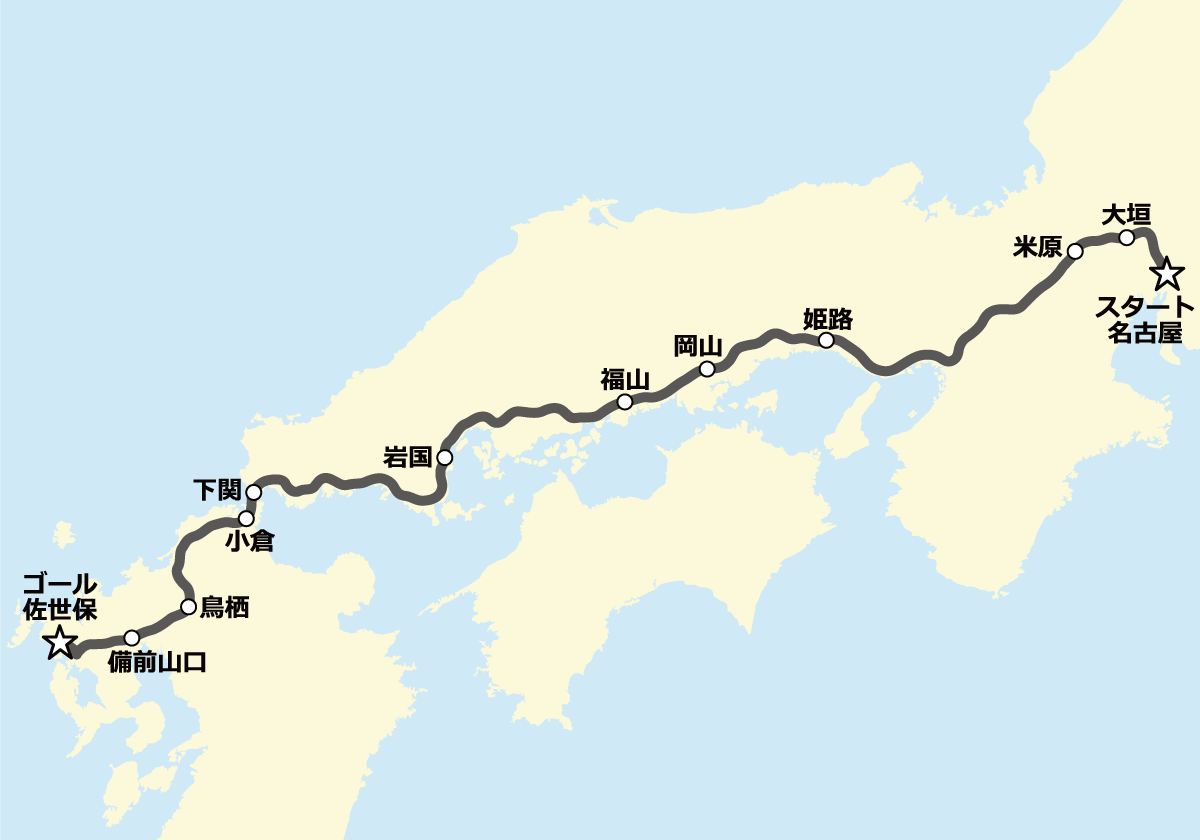 青春18きっぷで行くJR東海＜名古屋駅発＞の最長ルートに挑戦！今回の路線図