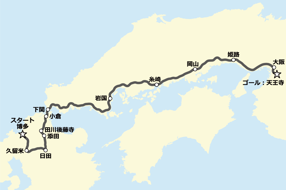 青春18きっぷで行くJR九州＜博多駅発＞の最長ルートに挑戦！今回の路線図