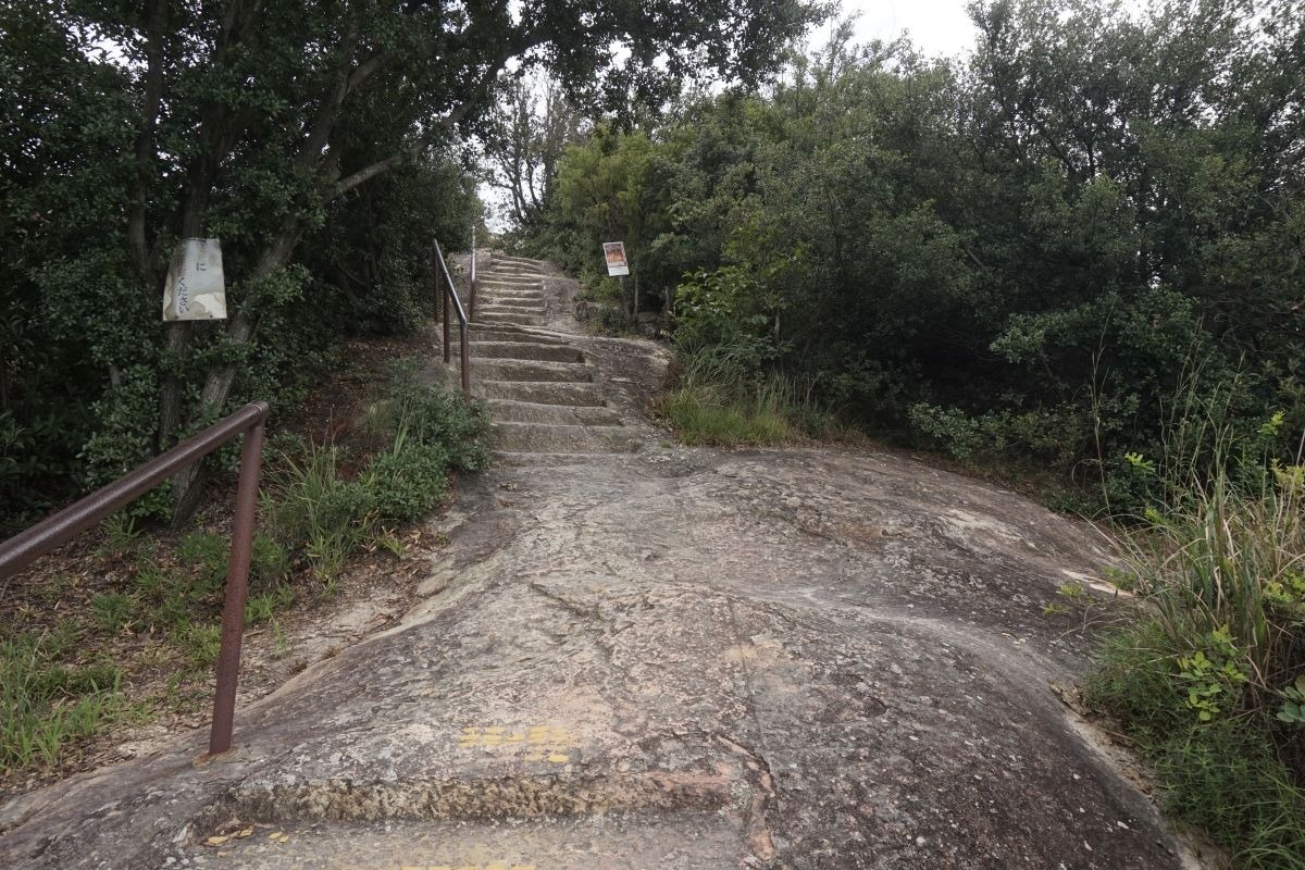 生石神社裏の宝殿山頂へと続く登山道