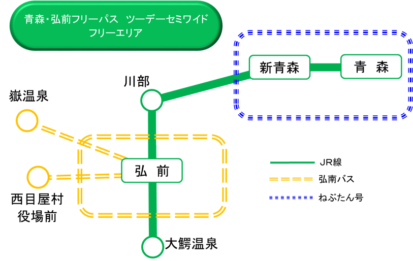 青森・弘前フリーパス ツーデーセミワイド