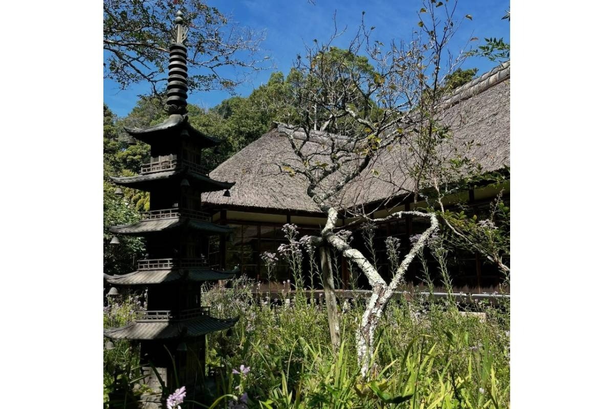 周囲の自然と調和した境内