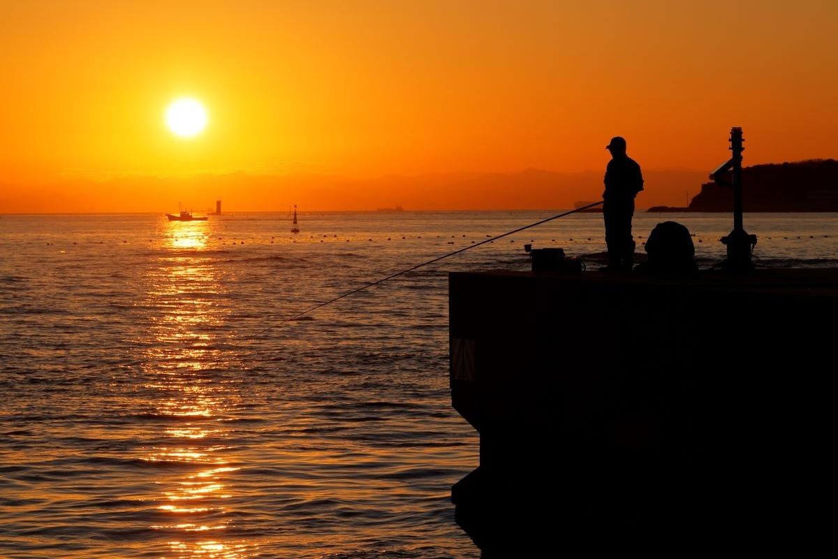 離島から眺める夕日