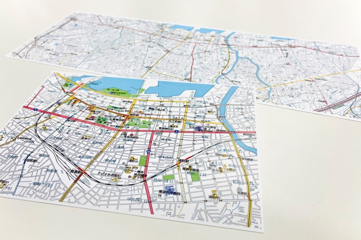 今和泉さんが制作した、路面電車も走る小説「青森トラム」の地図。