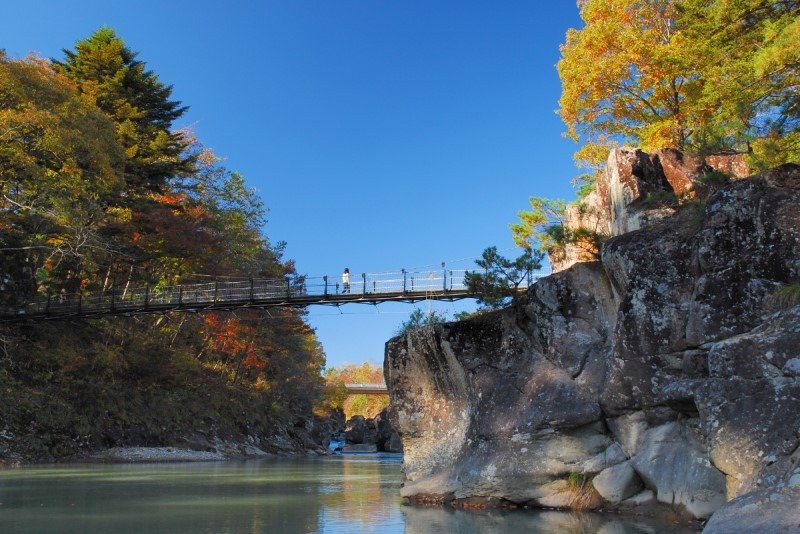 天工橋（てんぐばし・写真）から御覧場橋までを周回すると約45分