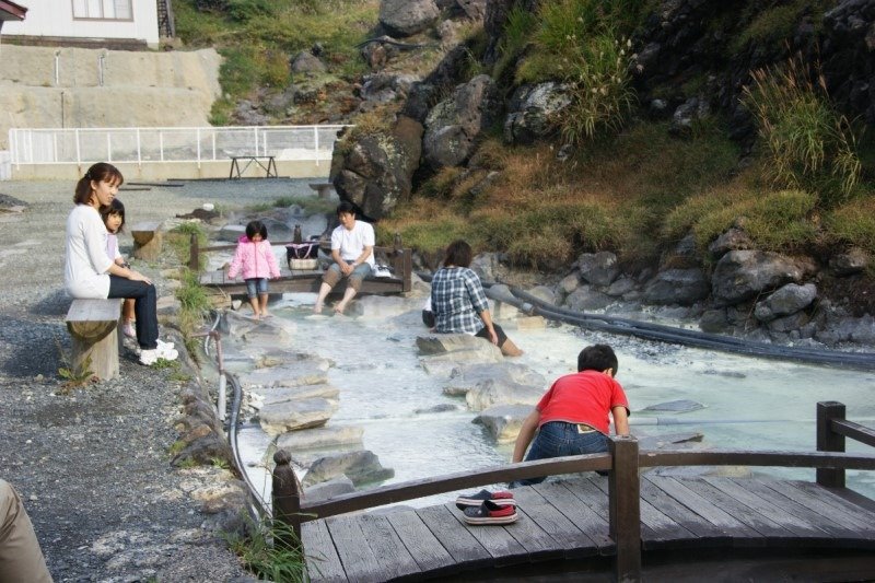 登山口付近にある足湯