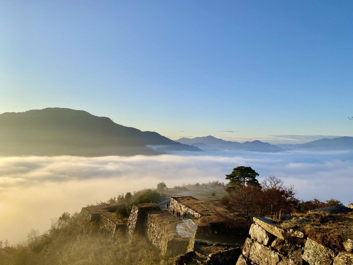 秋の早朝に条件が整えば雲海が出現。まさに「天空の城」の趣です。写真提供／兵庫県朝来市