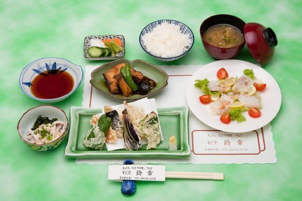 天ぷら、照り煮、カルパッチョなどが味わえる「なまずミニコースB」2420円