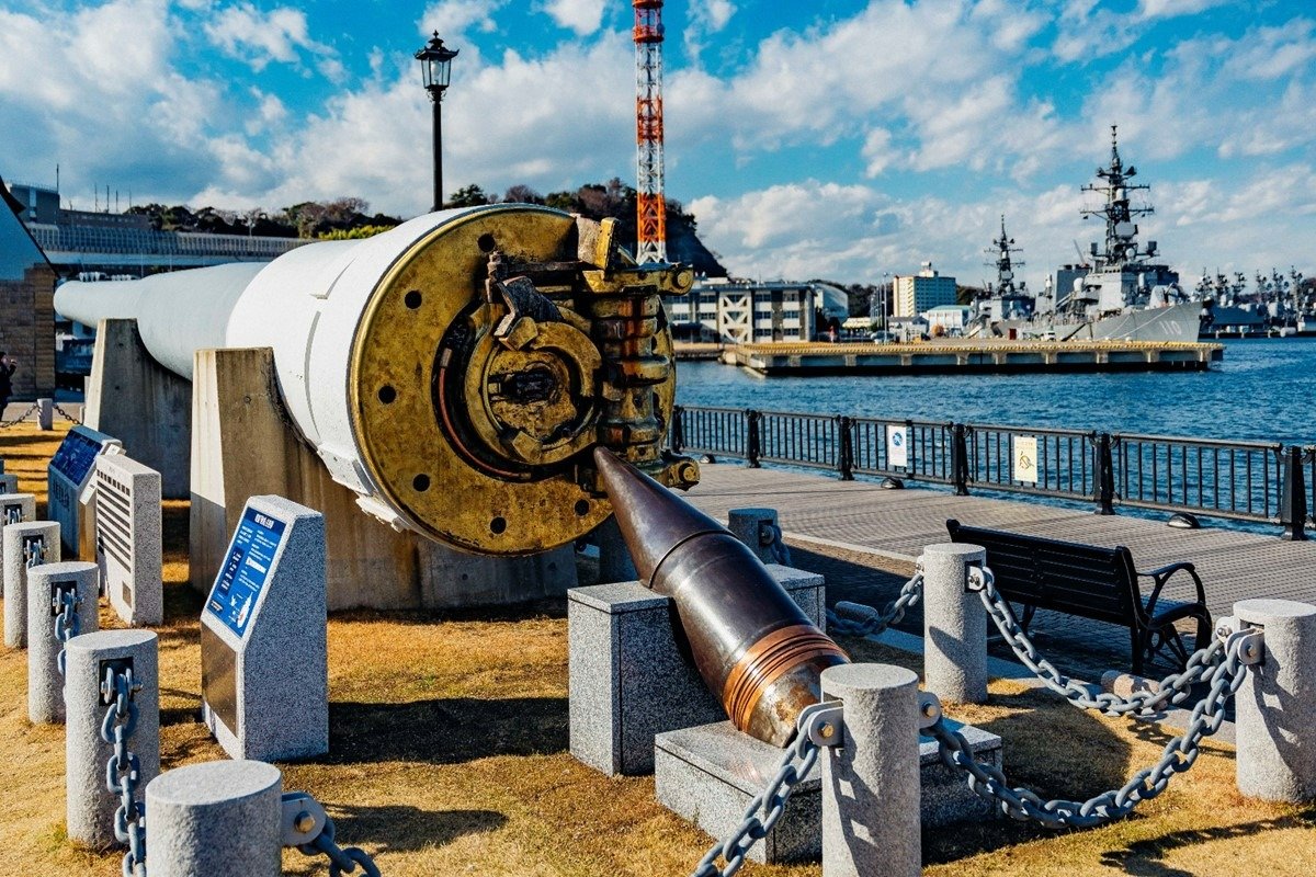 戦艦「陸奥」の主砲。瀬戸内海で沈没していたもの