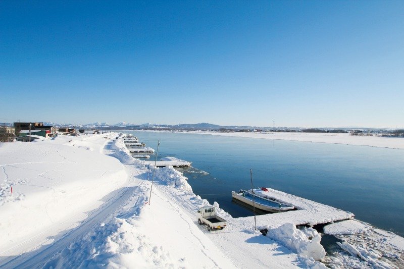 北海道遺産の石狩川。開拓時代は交通・物資輸送の道でした