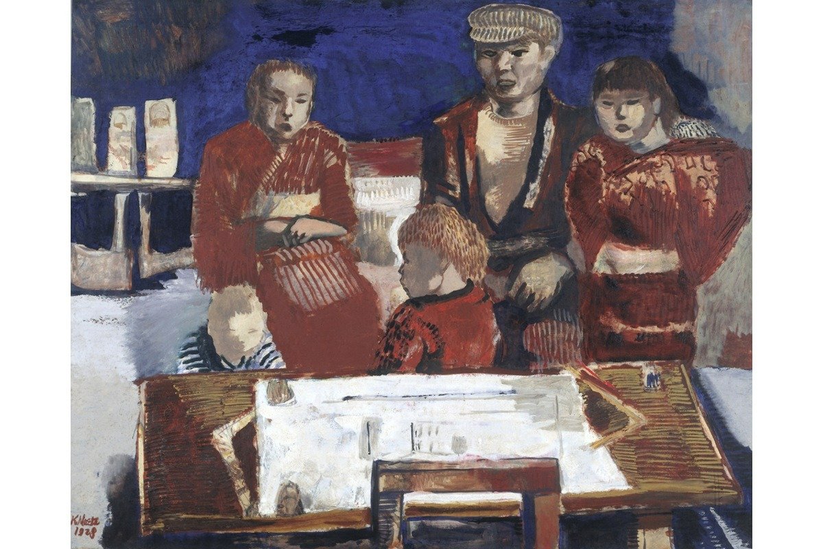 前田寛治「棟梁の家族」1928（昭和3）年 油彩・キャンヴァス
