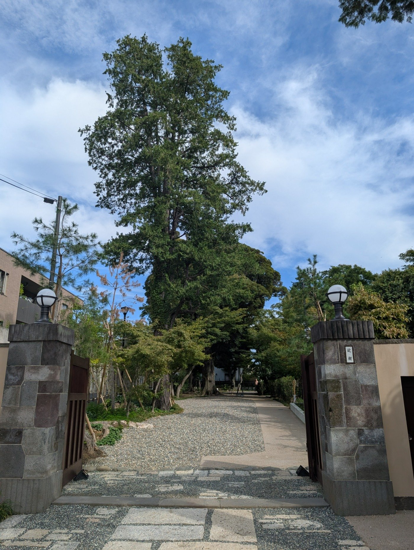 荻外荘の北西側にある正門には「近衞」の表札が