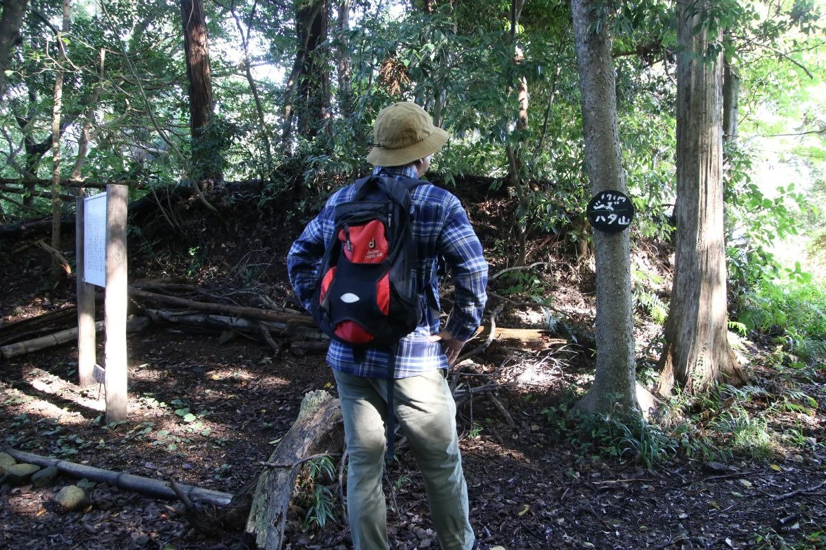 手作りの山頂プレートがかわいい