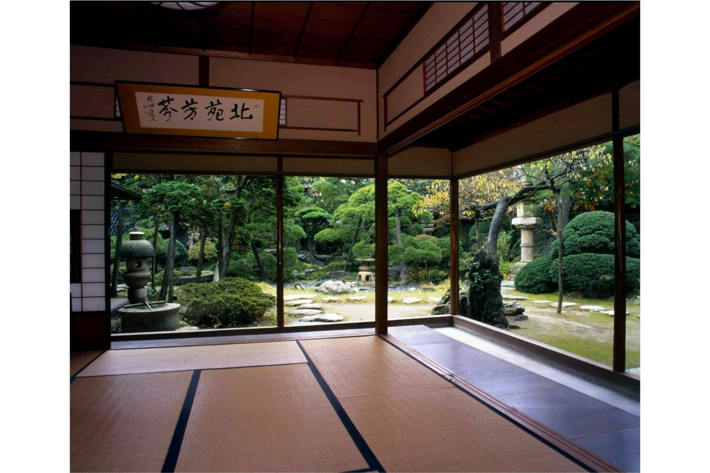 主屋の座敷から見る庭の眺めもとても素敵