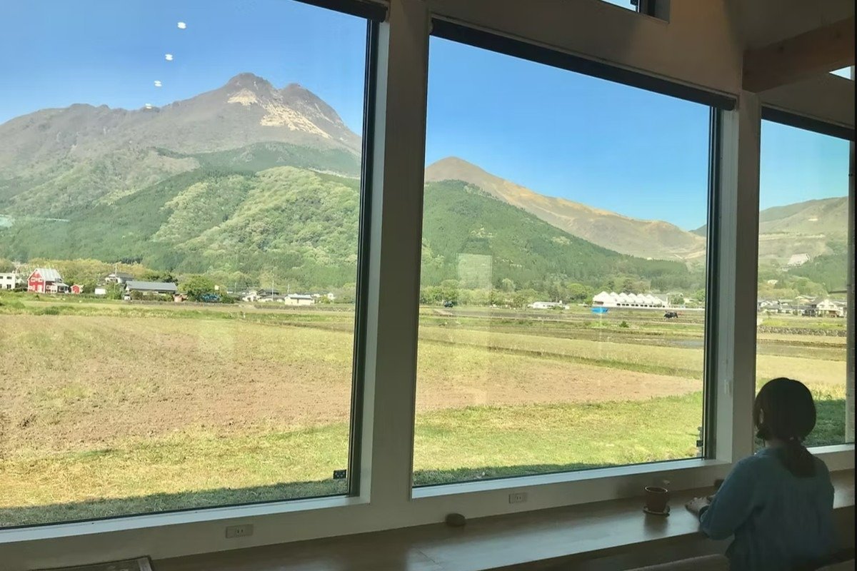 湯布院の素晴らしさをひしひしと感じる店内からの眺望