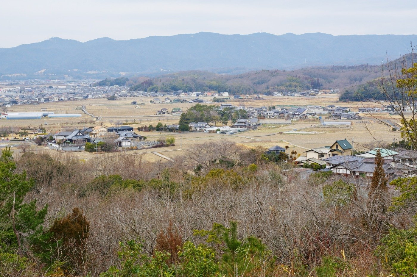 「秀吉公本陣跡」から望む備中高松城跡