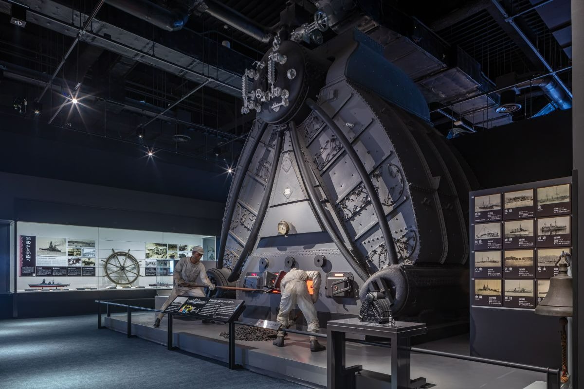 常設展示の1913（大正2）年竣工の戦艦「金剛」に搭載のヤーロー式ボイラー
