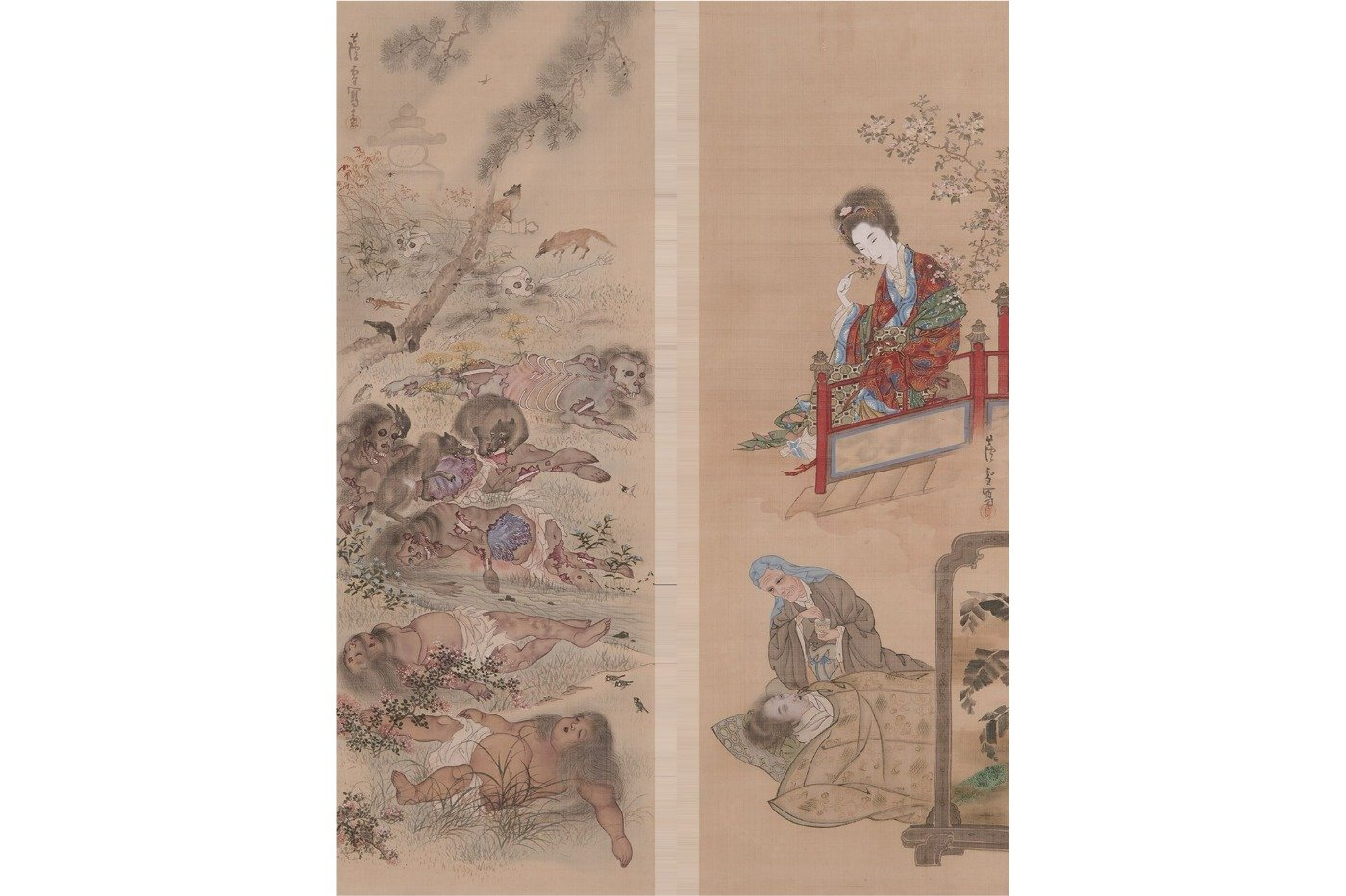『九相図』長沢芦雪 江戸時代中期