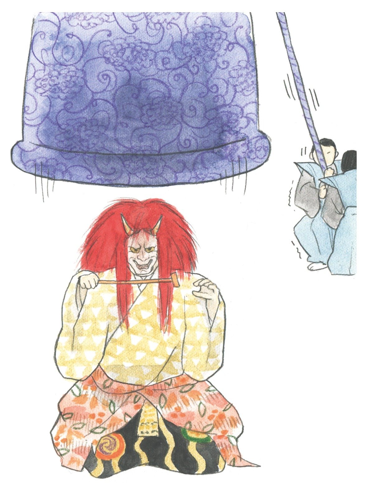能「道成寺」の一場面　　イラスト／時松はるな