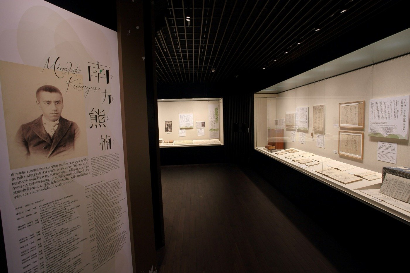 新館2階では博物学と出合った中学校時代の資料などを展示