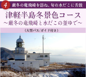 津軽半島冬景色コース ～厳冬の竜飛崎と水だこの釜ゆで～