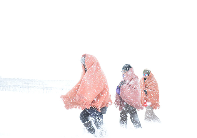 【金木駅 雪国地吹雪（じふぶき）体験】