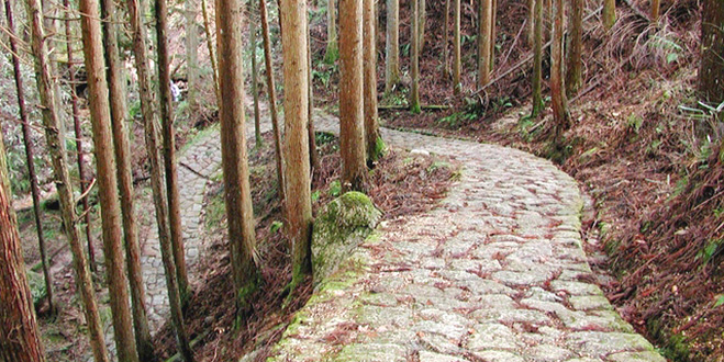 中山道ハイキング 旧中山道の石畳