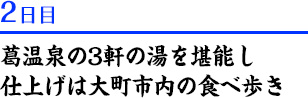 ２日目｜葛温泉の3軒の湯を堪能し仕上げは大町市内の食べ歩き