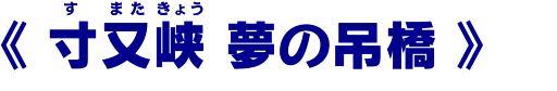 寸又峡（すまたきょう） 夢の吊橋