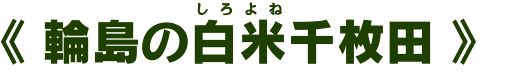 輪島の白米（しろよね）千枚田