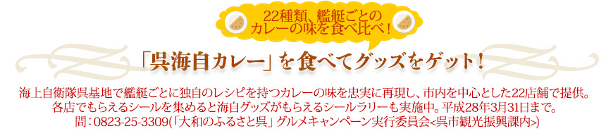 22種類、艦艇ごとのカレーの味を食べ比べ！「呉海自カレー」を食べてグッズをゲット！