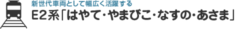 新世代車両として幅広く活躍するＥ２系「はやて・やまびこ・なすの・あさま」