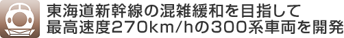 東海道新幹線の混雑緩和を目指して 最高速度270km/hの300系車両を開発