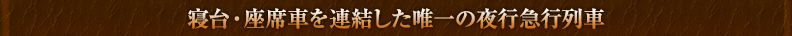 寝台・座席車を連結した唯一の夜行急行列車