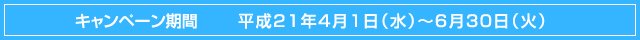 キャンペーン期間●平成21年4月1日（水）～6月30日（火）