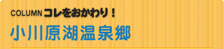 COLUMN　コレをおかわり！ 小川原湖温泉郷