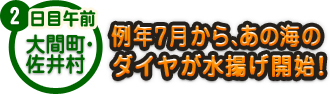 2日目午前 大間町・佐井村 例年7月から、あの 海のダイヤが水揚げ開始！