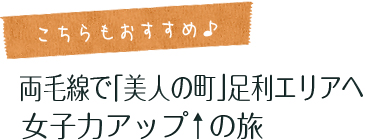 こちらもおすすめ  両毛線で「美人の町」足利エリアへ 女子力アップ↑の旅